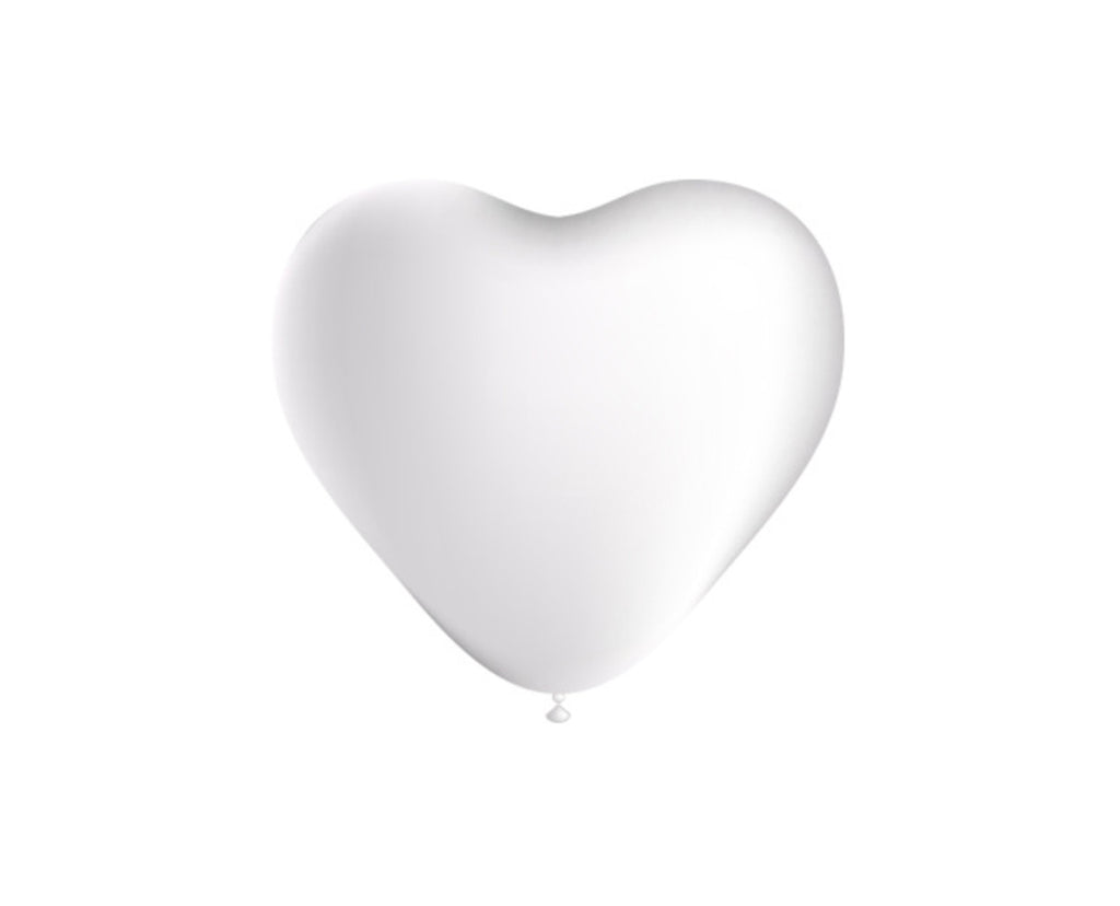 Witte Hartjes Ballonnen 25cm 6 stuks