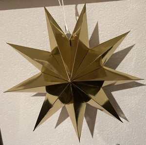 1 X mooie Kerstster 45 cm Goud ster gouden kerststerren met 9 punten goud kerst sterren