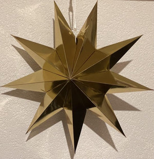 1 X mooie Kerstster 45 cm Goud ster gouden kerststerren met 9 punten goud kerst sterren