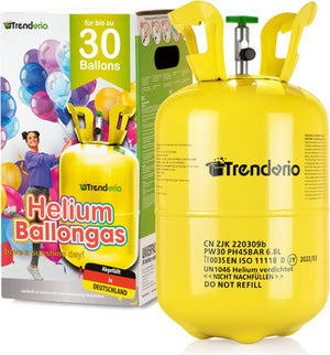 TRENDARIO-heliumtank-ballonnen en accessoires-helium tank voor ballonnen-30 ballonnen van 9"of 23cmø max- heliumtank geel