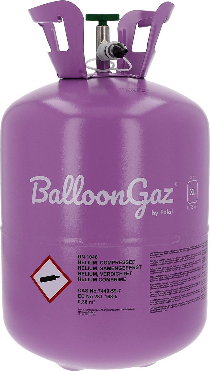 Helium gas tankjes voor 100 ballonnen - 2x heliumtank - Ballonnen vullen