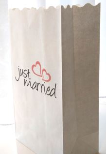 Witte Just Married wensballonnen XL 50 x 100 cm - Bruiloft/Huwelijk versiering