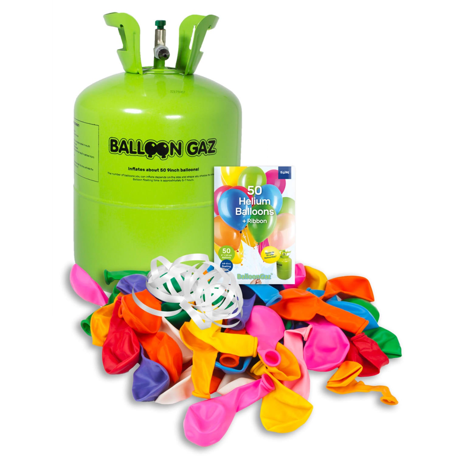 Folat Balloongaz Heliumtank für 50 Ballons + Band