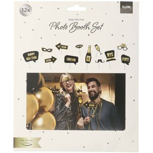 Photobooth Accessoires - BlackGold HNY - 12 stuks