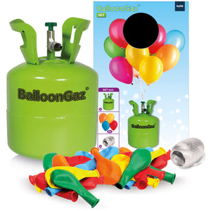 Folat Helium Cilinder BalloonGaz met 20 Meerkleurige Ballonnen en Lint