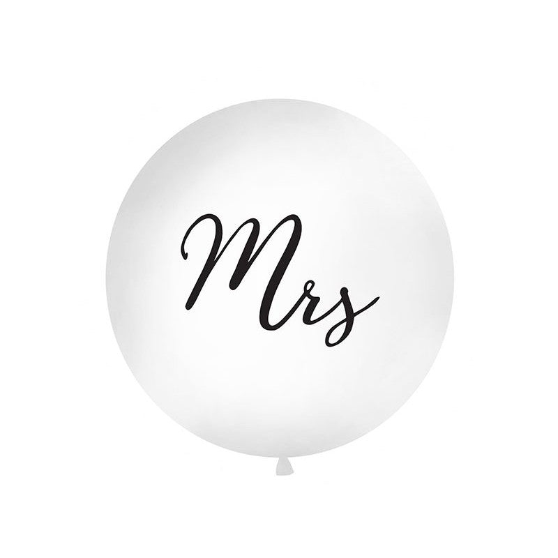 Witte Just Married wensballonnen XL 50 x 100 cm - Bruiloft/Huwelijk versiering