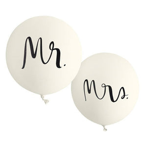 Witte Just Married wensballonnen XL 50 x 100 cm - Bruiloft/Huwelijk versiering