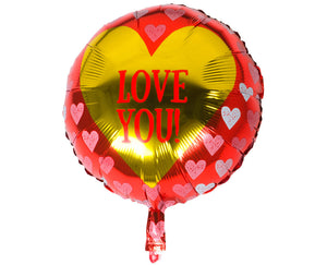 Helium Ballon Hart Love You Goud 45cm leeg